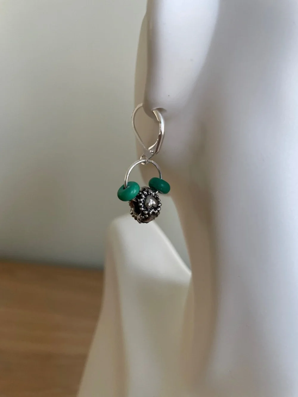 HAND CRAFTED TURQUOISE & SILVER DROP EARRINGS Tiny Festival-Ready Boho